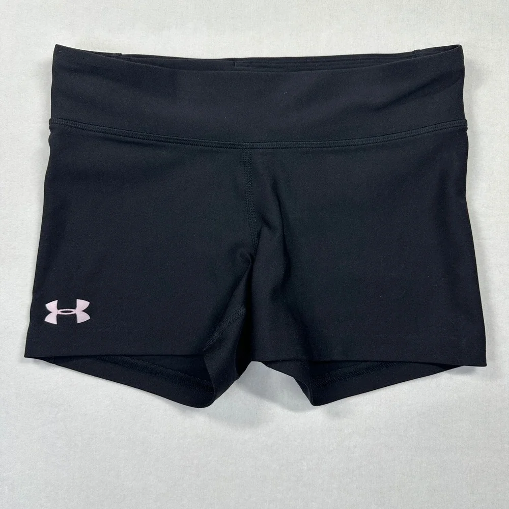 Under Armour Compression Shorts Small Black HeatGear Athletic Gym Yoga Sporty S